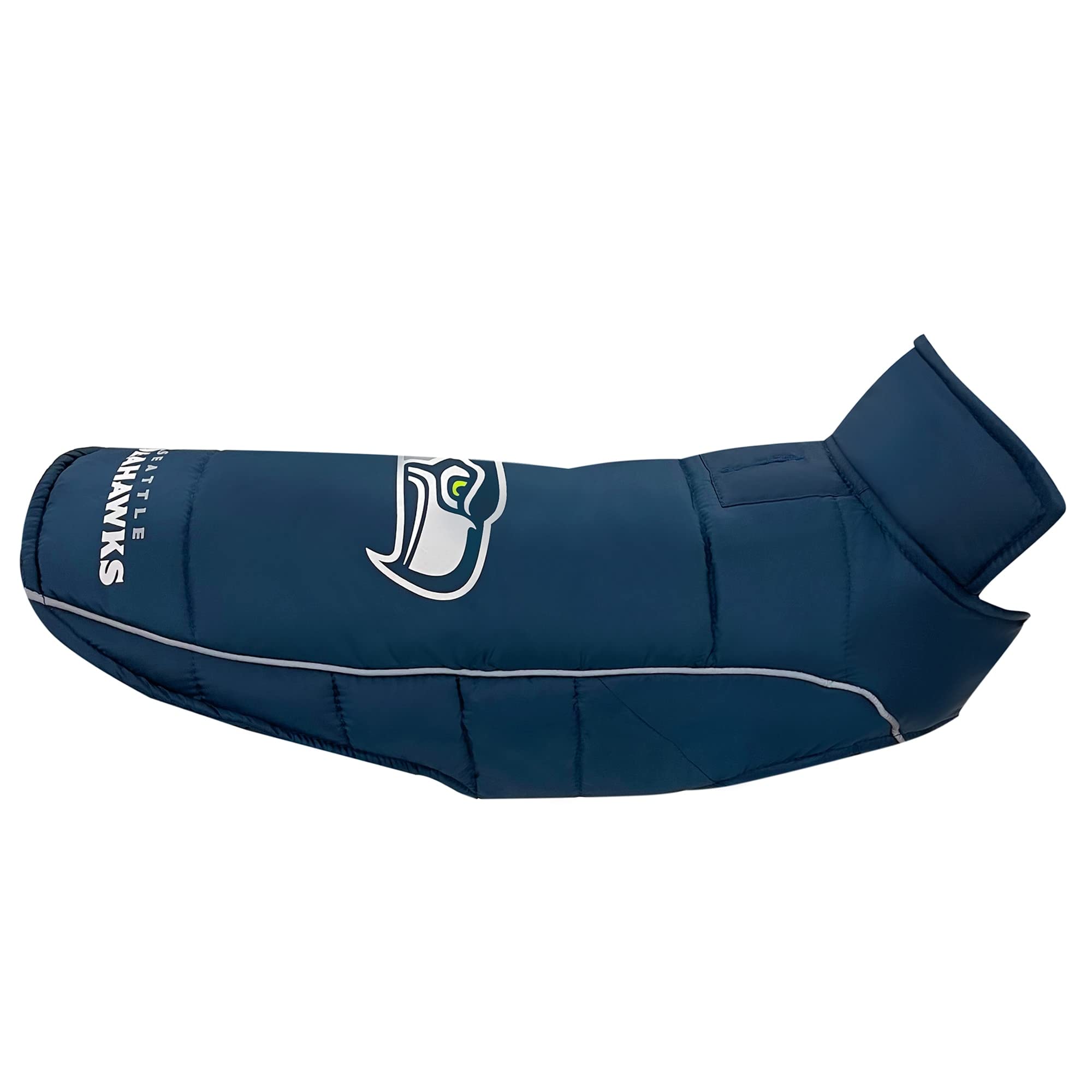 Nfl Seattle Seahawks Puffer Vest For Dogs & Cats, Size Medium. Warm, Cozy, And Waterproof Dog Coat, For Small And Large Dogs/Cat